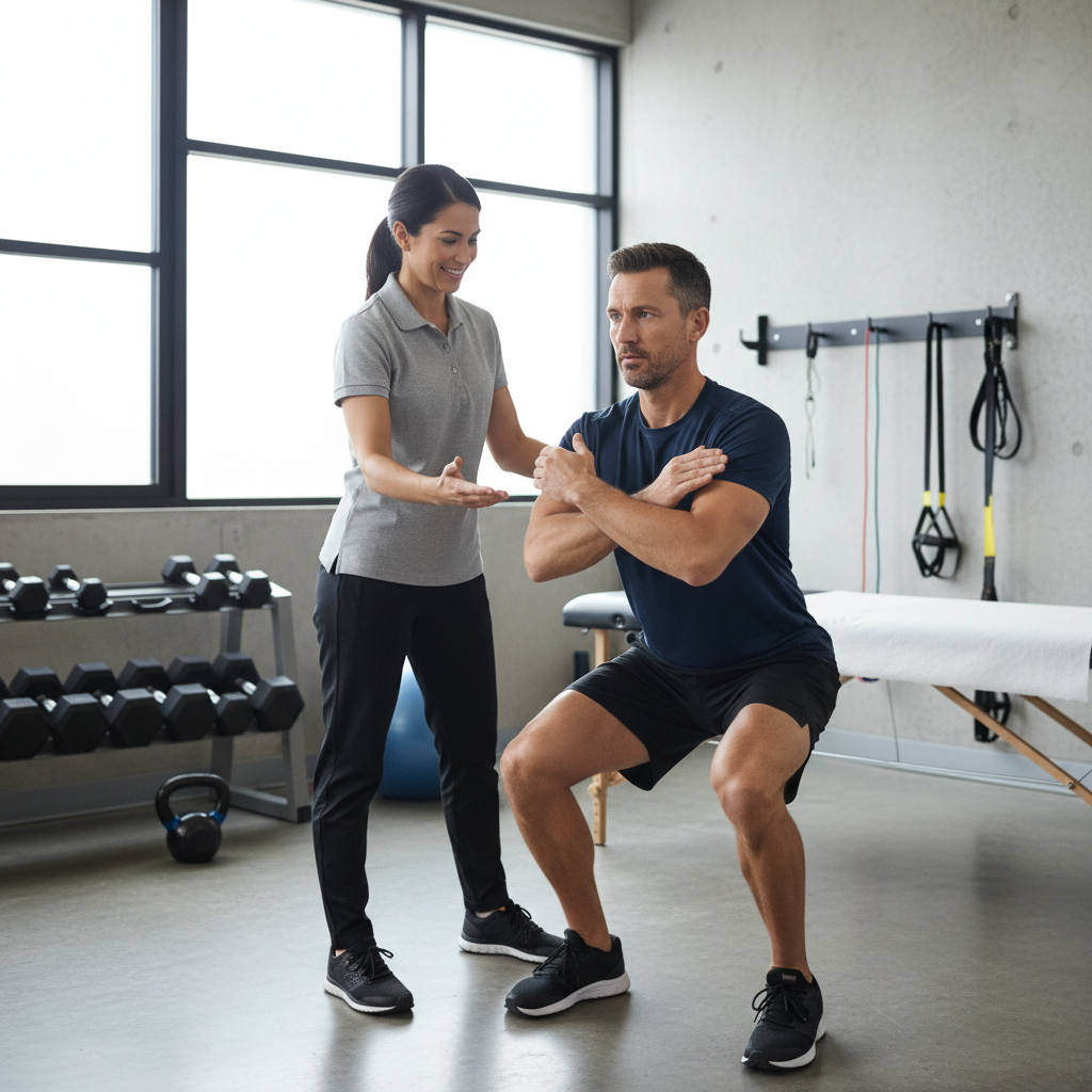 Sacramento physical therapy session at Lakás PT showing one-on-one personalized care and movement assessment
